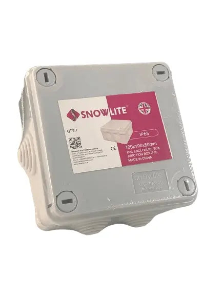 SNOWLITE 80 X 80 X 40 PVC Junction Box with Sleeves IP65