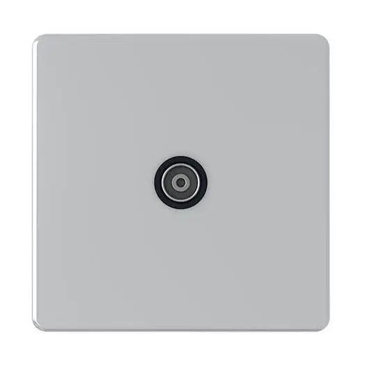 SNOWLITE 1 Gang Satellite Socket Silver