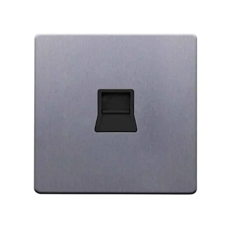 SNOWLITE 1 Gang Telephone Secondary Socket Silver