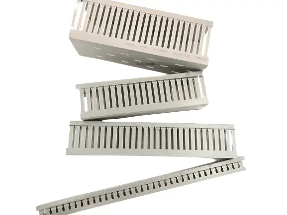 VOLT  100mm X 100mm Slotted Panel Trunking - Open Slot, PVC, Grey